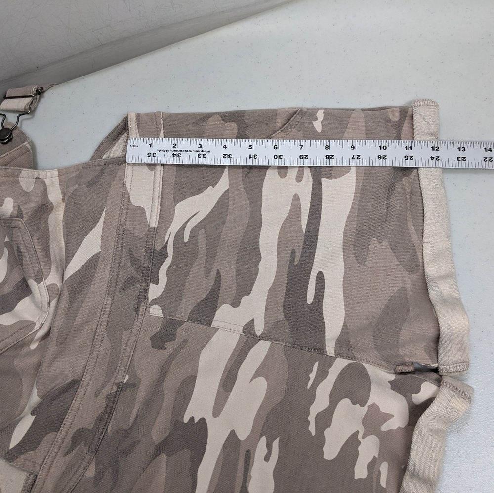 Universal Thread Shortall Bib Shorts Overalls S Taupe Camo Stretch Beach Boho - Picture 5 of 12